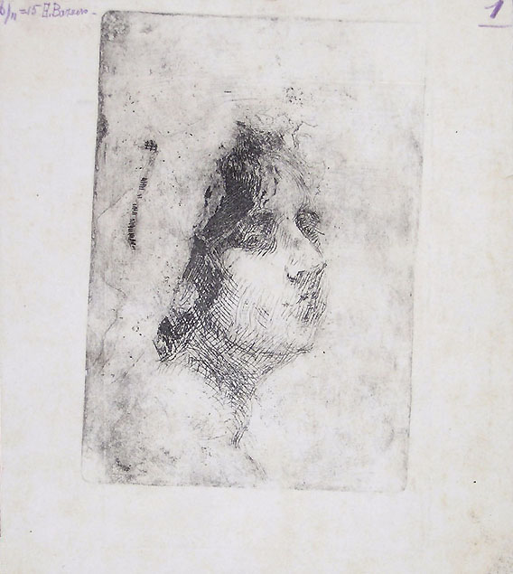 Ernesto Bazzaro, profile head of a young woman